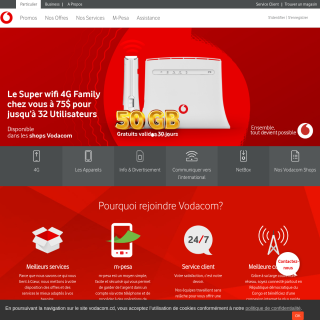 Vodacom Congo  website