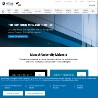 Monash University Sunway Campus  website