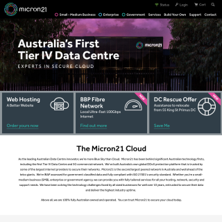 Micron21 Datacentre and Colocation  website