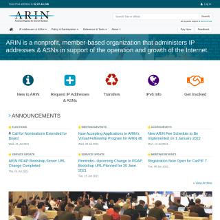 ARIN-PFS-SJC website
