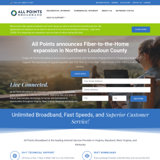 All Points Broadband  website