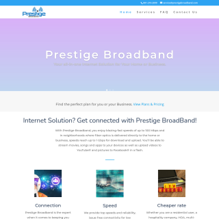 Prestige Broadband  website