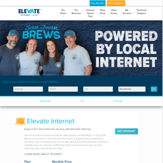 Elevate Fiber  website