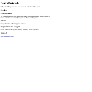 Neutral Networks  website
