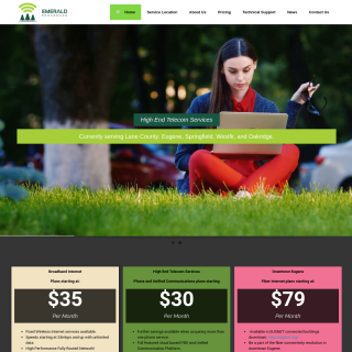 Emerald Broadband  website