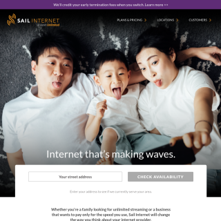 Sail Internet website