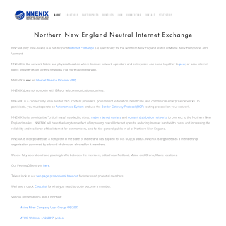 NNENIX Route Servers aka (Northern New England Neutral Internet Exchange) website