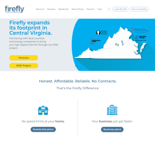 Central Virginia Services aka (Firefly Fiber Broadband) website