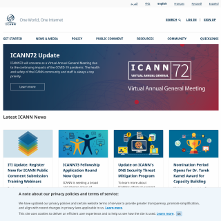  ICANN  aka (Internet Corporation for Assigned Names and Numbers)  website