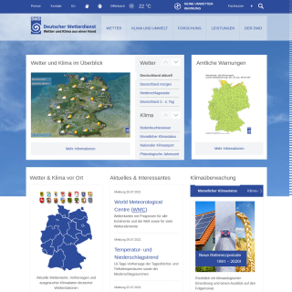 Deutscher Wetterdienst  website