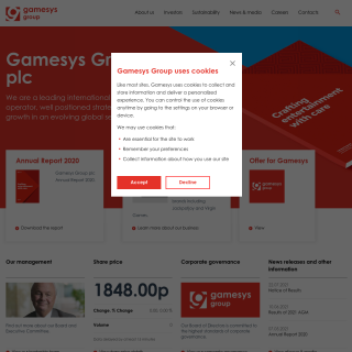 Gamesys Ltd.  website
