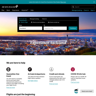 Air New Zealand  website