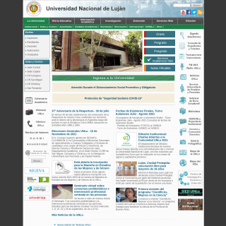 Universidad Nacional de Luján  website