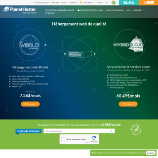 PlanetHoster  website