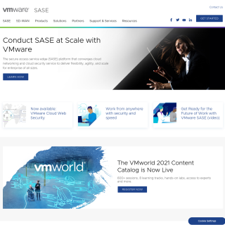 VMware SASE  website