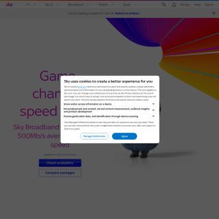 Sky Broadband  website