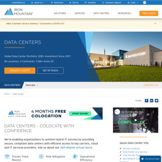 Iron Mountain Data Centers  website