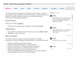  TahoeIX Route Servers  aka (Tahoe Internet Exchange)  website